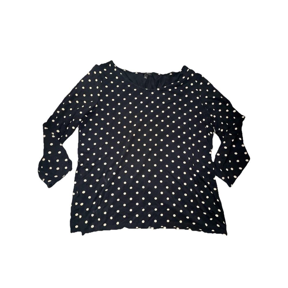 Women’s Talbots Size Large Classy Old Money Style Polka Dot Blouse (AJ10)